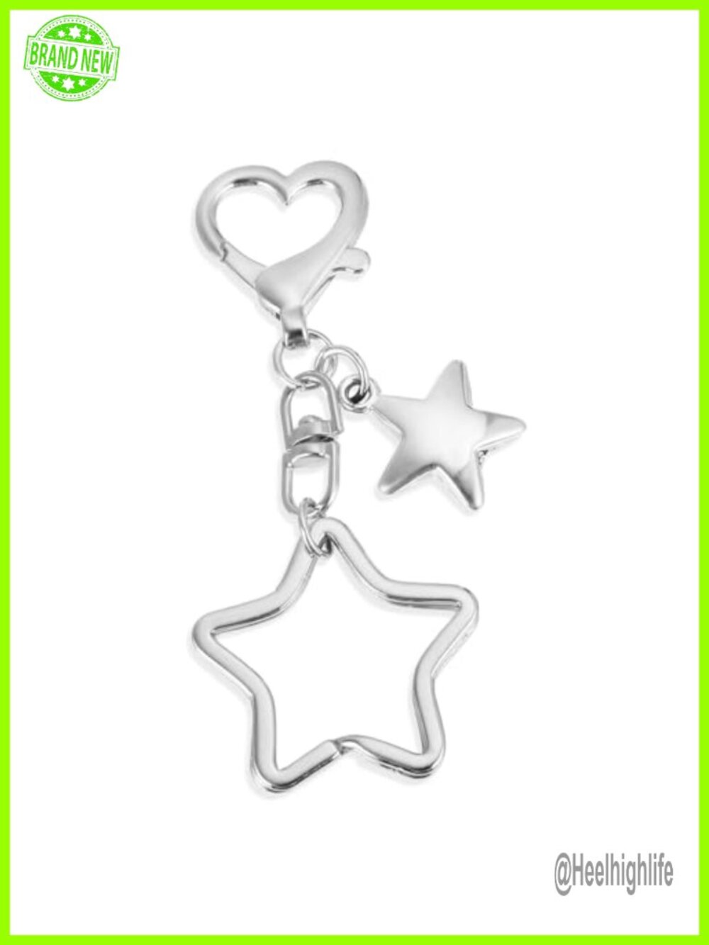 Silver Star Keychain Cute Y2K Kawaii Zinc Alloy Charm for Car Keys Purse